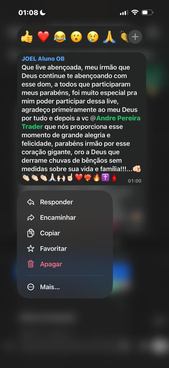 Depoimento de aluno da comunidade 3