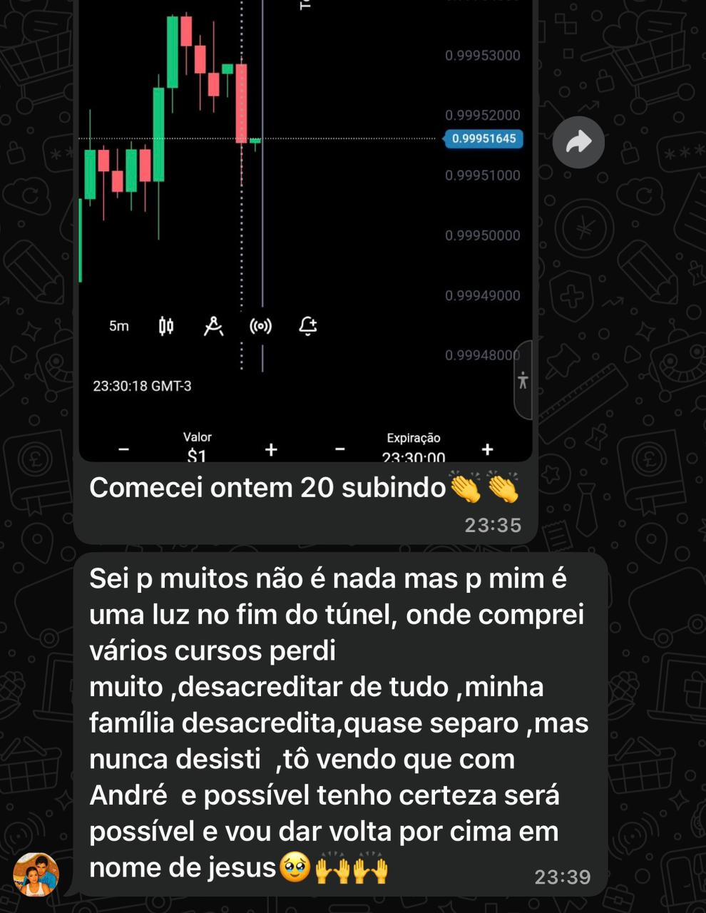 Depoimento de aluno da comunidade 6