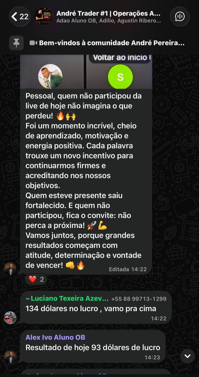 Depoimento de aluno da comunidade 2